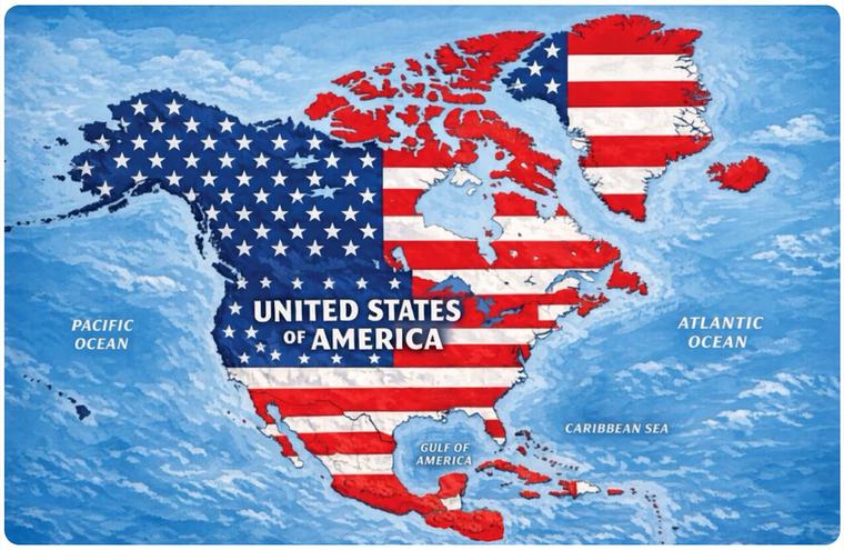 Trump publica mapa con la bandera de EE. UU. sobre México y Sheinbaum responde: “No somos colonia ni protectorado”