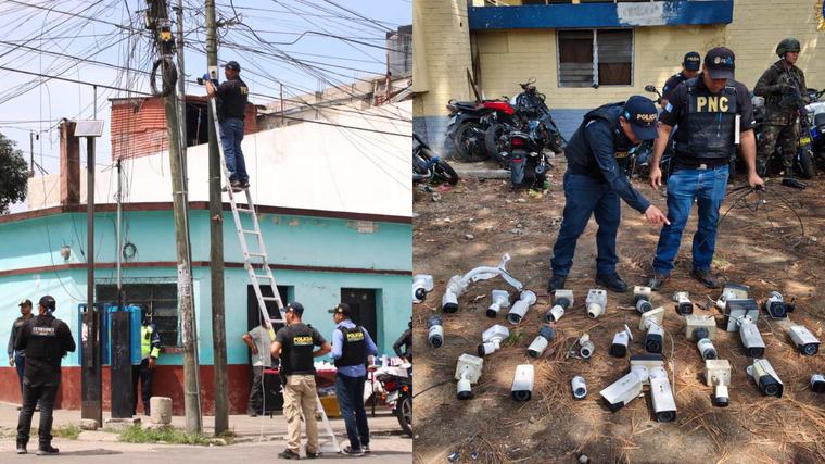 PNC retira 21 cámaras en zonas 18 y 24 que pandillas usarían para vigilar a autoridades y controlar sectores; suman 427 este año